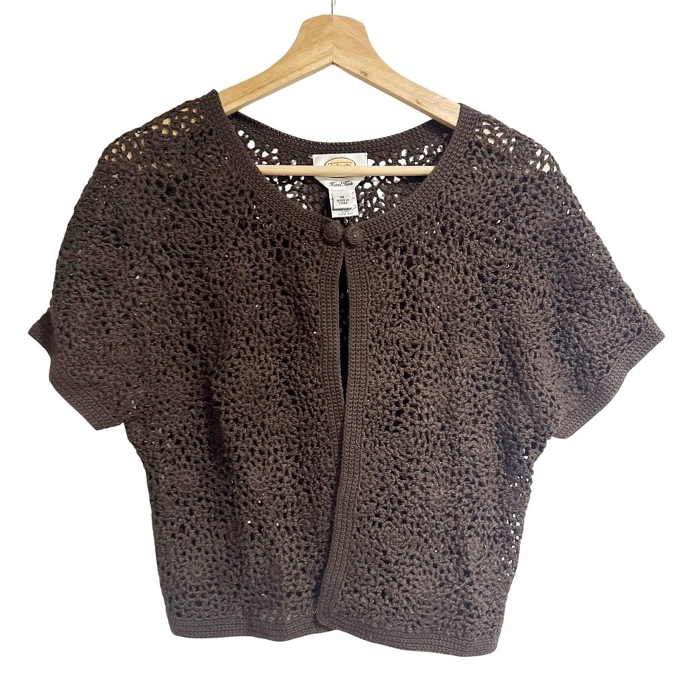 Talbots Women Medium Brown Hand Knit Cardigan
